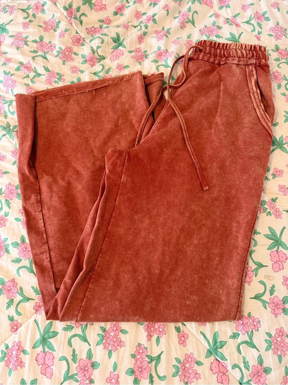 Zenana Outfitters Rust Red Wide Leg Pants